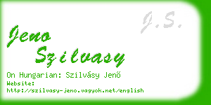 jeno szilvasy business card