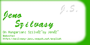 jeno szilvasy business card